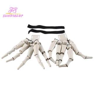 【sundialopth】ถุงมือพลาสติก สีขาว เหมือนจริง สําหรับฮาโลวีน 1 ชุด