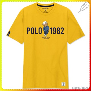 สินค้าเฉพาะจุด Beverly Hills Polo Club เสื้อยืดคอกลมแขนสั้น Classic Bear รุ่น BNSB418DIY เสื้อยืดแขนสั้นผ้าฝ้าย 100%