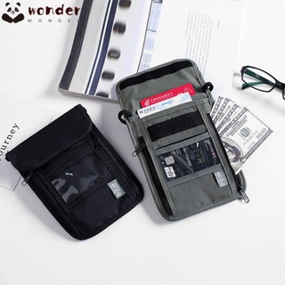 Wonder RFID กระเป๋าใส่หนังสือเดินทาง เอกสาร ไนล่อน กันน้ํา แบบพกพา อเนกประสงค์ ที่ใส่บัตรเครดิต บัตรประจําตัว การเดินทาง