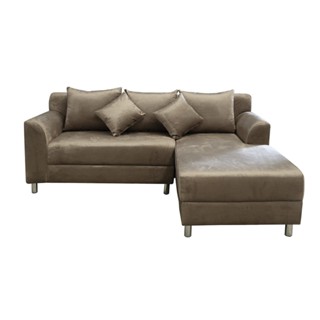 good.garden29-PULITO โซฟา L-Shape เข้ามุมซ้าย รุ่น เรน่า  ขนาด 220x160x78 ซม. พร้อมหมอนอิง สีน้ำตาล ยอดขายอันดับ1