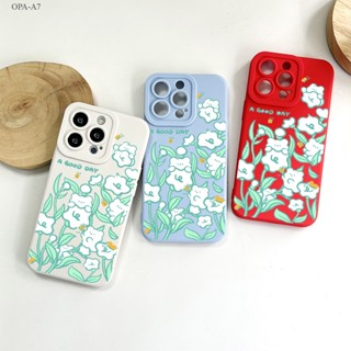 OPPO A7 A5S A12 A9 A5 A31 A3S A12E A53 A33 A15 A15S A16 A16S A93 A76 A36 A96 A57 A77S 2020 2022 Flower Bunny Rabbit เคส