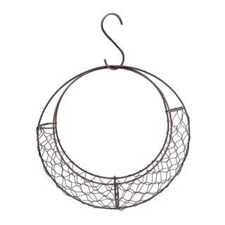 Festival Vintage Hanging Iron Wire Moon Shape Succulent Plant Wreath Frame