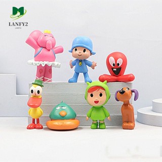 Alanfy โมเดลฟิกเกอร์ PVC รูปการ์ตูนเป็ด POCOYO Kawaii Elephant Bird POCOYO 7 ชิ้น ต่อชุด