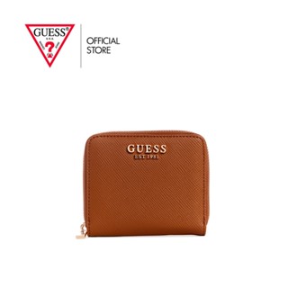 GUESS กระเป๋าสตางค์ผู้หญิง รุ่น ZG850037 LAUREL SLG SMALL ZIP AROUND สีน้ำตาล