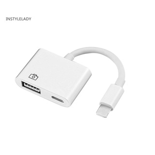 Instylelady 8 Pin เป็น USB 30 กล้องอ่านหนังสือ OTG อะแดปเตอร์ สายเคเบิล สําหรับ iPhone X/8/7/7 Plus/6/6S