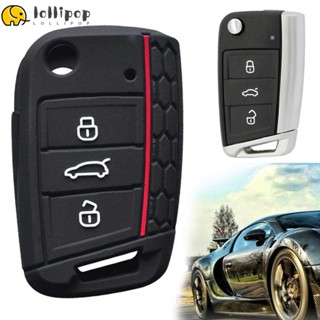 Lollipo1 ปลอกกุญแจรถยนต์ ซิลิโคน อุปกรณ์เสริม สําหรับ VW Golf 7 GTI POLO T-Cross Touran Tiguan Skoda Octavia