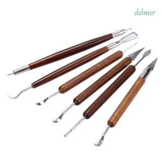 Delmer เครื่องมือแกะสลักเซรามิก 6 ชิ้น