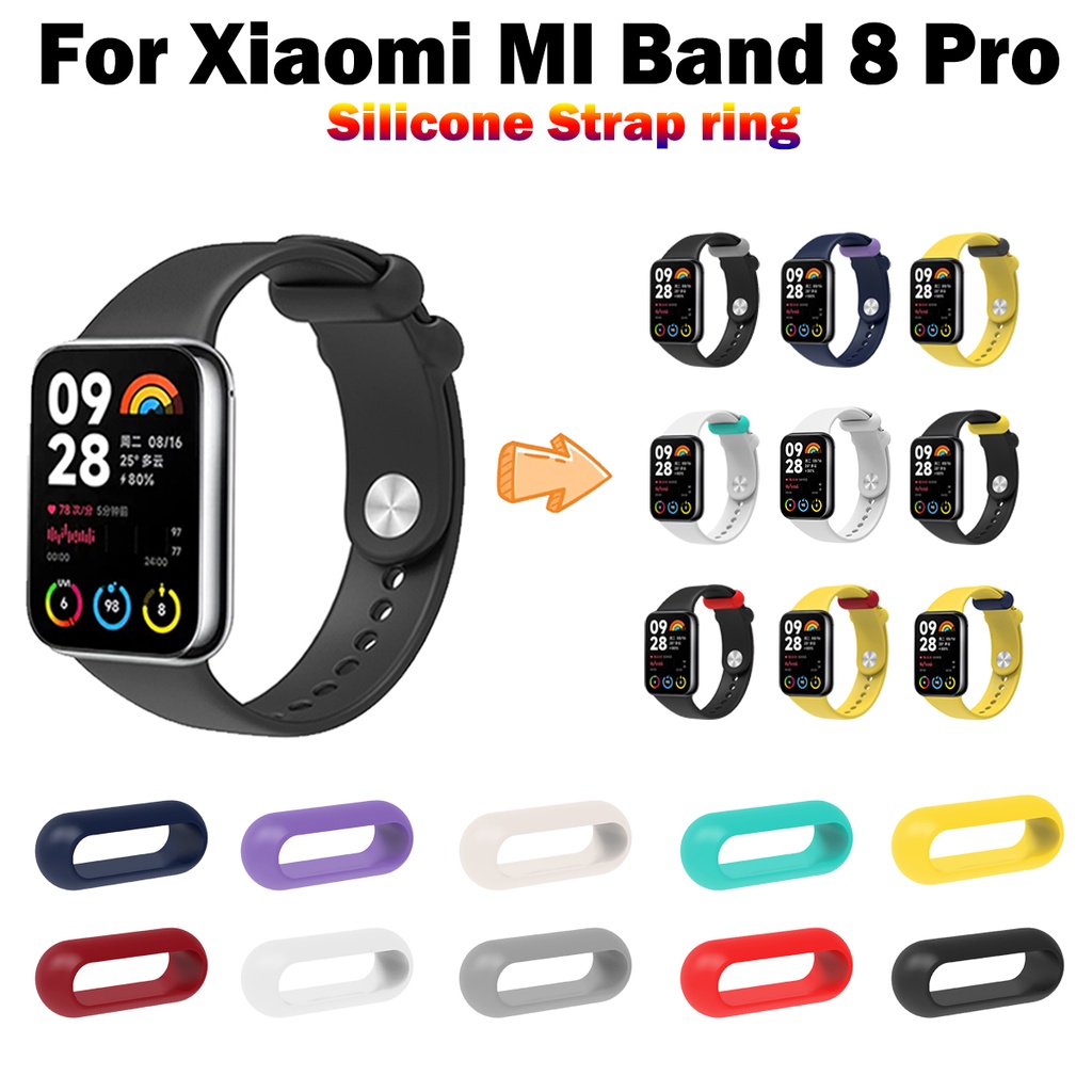 สําหรับ Xiaomi MI Band 8 Pro สายนาฬิกาข้อมือ ซิลิโคน ที่มีสีสัน ห่วง สายรัด แหวน อุปกรณ์เสริมสมาร์ทวอทช์