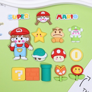 จี้การ์ตูนเห็ด ดอกไม้ Croc Charms Super Mario Game Jibits Charm Dog Turtle Jibbits สําหรับผู้ชาย เครื่องประดับตกแต่งรองเท้า