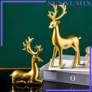 [Sunnimix] รูปปั้นเรซิ่น รูปกวางเอลก์ สําหรับตกแต่งโต๊ะ