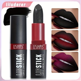 Ushas ร้อนปากลิปสติกสีดำกันน้ำ Long Lasting Matte ลิปสติก Lip GLOSS Lip Glaze HO