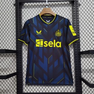 เสื้อกีฬาแขนสั้น ลายทีมชาติฟุตบอล Newcastle II Guest 23-24 ชุดเยือน แห้งเร็ว ไซซ์ S-XXL สีดํา สีฟ้า สําหรับผู้ชาย