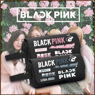 Kira BLACKPINK JISOO กระเป๋าดินสอ ผ้าแคนวาส ความจุขนาดใหญ่ อเนกประสงค์ สําหรับนักเรียนหญิง