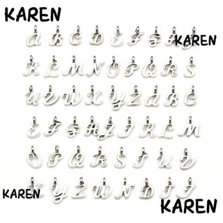 Karen จี้ตัวอักษร A-Z ABC 26 ตัว สีเงิน อุปกรณ์เสริม สําหรับสร้อยข้อมือ ต่างหู 182 ชิ้น