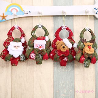 June จี้ตุ๊กตาซานตาคลอส สโนว์แมน น้ําหนักเบา สําหรับตกแต่งต้นคริสต์มาส DIY 3 ชิ้น