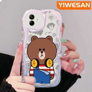 เคสมือถือ แบบนิ่ม แบบใส ลายการ์ตูนหมี กันกระแทก สําหรับ Samsung A04 A04E M04 F04