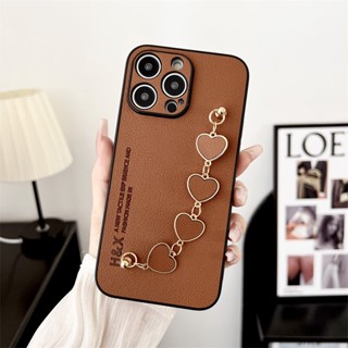 สําหรับ iPhone XS Max XR X i7 i8 i6s i6 plus เคสโทรศัพท์มือถือ Soft TPU Case เคสมือถือ Trendy Leather Cover ป้องกันการตก เปลือกแข็ง สร้อยข้อมือรัก