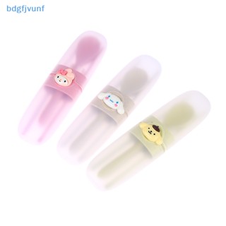 Bdgf Kawaii Melody Cinnamoroll Kuromi ช้อนส้อม ลายการ์ตูน แบบพกพา สําหรับเด็กนักเรียน