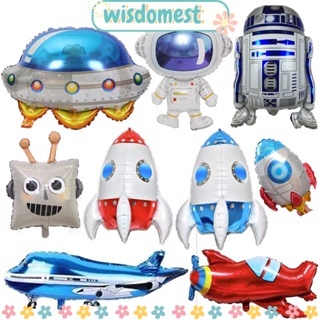 Wisdomest ลูกโป่ง ลายนักบินอวกาศ จรวด 3D สําหรับตกแต่งบ้าน