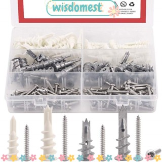 Wisdomest สมอแขวนผนัง พลาสติกสังกะสี 160 ชิ้น พร้อมกล่องเก็บ