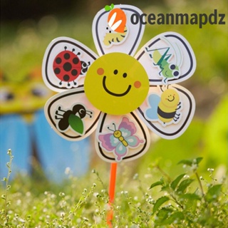 Oceanmapdz DIY ประกอบกังหันลม ของเล่นกระดาษ แมลง DIY ของเล่นกังหันลม พลาสติก สร้างสรรค์ กาว อนุบาล การสอน ช่วยเหลือ กิจกรรมแม่และลูก