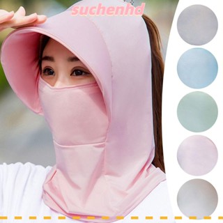 SUCHENHD หมวกปีกกว้าง ป้องกันรังสียูวี แบบพับได้ สําหรับผู้หญิง ป้องกันรังสียูวี