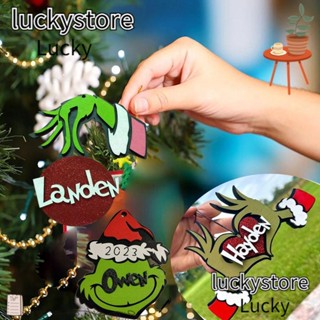 Lucky จี้ป้ายแท็กไม้ รูปต้นคริสต์มาส สําหรับแขวนตกแต่ง DIY