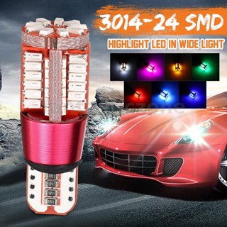 หลอดไฟ LED 12V 3014-24SMD 480LM สําหรับติดป้ายทะเบียนรถยนต์ 2 ชิ้น