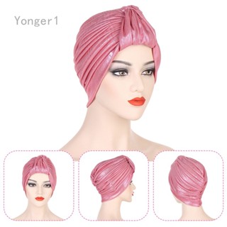 Yonger หมวกผ้าโพกหัว ผ้าเรยอน ผ้ายืด สีพื้น สําหรับผู้หญิงชาวมุสลิม 1 ชิ้น