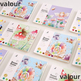 Valour สมุดระบายสีน้ํา แบบพกพา เพื่อการเรียนรู้เด็ก 20 แผ่น