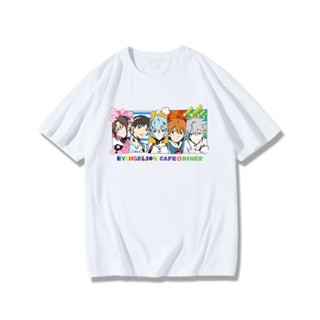 EVA NEON GENESIS EVANGELION เสื้อยืดแขนสั้นผู้ชายอะนิเมะผ้าฝ้ายเสื้อการ์ตูน