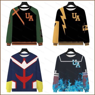 เสื้อกันหนาวแขนยาวลําลอง มีฮู้ด ขนาดใหญ่ พิมพ์ลาย My Hero Academia 3 มิติ สําหรับผู้ชาย และผู้หญิง