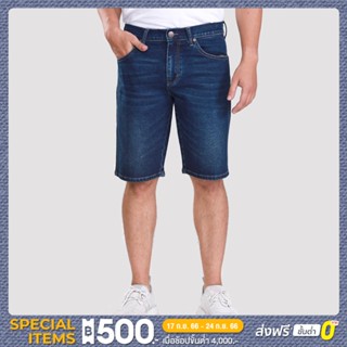 WRANGLER กางเกงขาสั้นผู้ชาย เอวกลาง ทรงตรง ทรง BOSTIN SHORTS รุ่น WR S623MSHOS28 สียีนส์