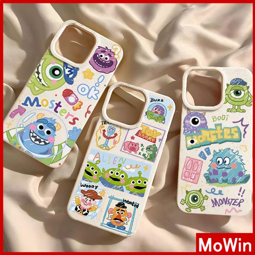 Mowin - เข้ากันได้สำหรับ เคสไอโฟน11 เคส iphone 11 15 Pro Max กล้องป้องกันซอฟท์สีขาวเป็นมิตรกับสิ่งแวดล้อมกันกระแทกน่ารักการ์ตูนสีเขียวสีน้ำเงินมอนสเตอร์เข้ากันได้ 14 13 PRO MAX 12 XR XS