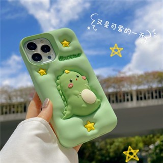 เคสซิลิโคนนิ่ม ลายไดโนเสาร์ ดาว กันกระแทก สําหรับ iPhone 11 12 13 14 pro max