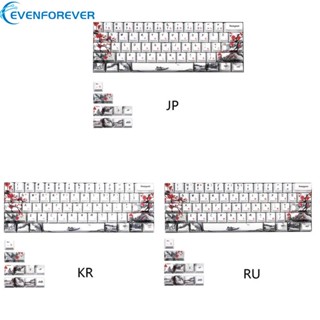 Ev ปุ่มกดย้อมสี 71 คีย์ 6 25u Spacebar Pbt สําหรับคีย์บอร์ด DIY