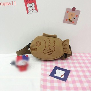 Qqmall Taiyaki กระเป๋าสะพายไหล่ ผ้าแคนวาส ลายการ์ตูนน่ารัก ความจุขนาดใหญ่ สไตล์ญี่ปุ่น