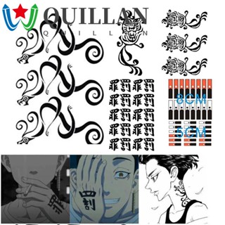 Quillan สติกเกอร์รอยสัก ลายอนิเมะ Manjiroken Ryuguji Tokyo Revengers ปลอดภัย สําหรับติดตกแต่งร่างกาย