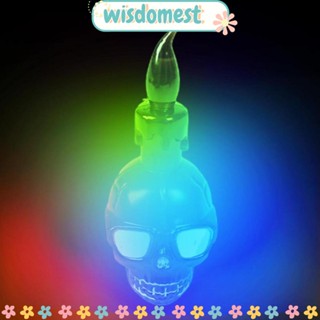 Wisdomest โคมไฟอิเล็กทรอนิกส์ LED รูปหัวกะโหลก สําหรับตกแต่งสวน ฮาโลวีน