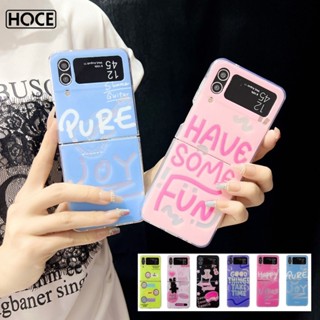 Hoce INS เคสโทรศัพท์แบบแข็ง ผิวด้าน กันกระแทก ลายหน้ายิ้ม สําหรับ Samsung Galaxy Z Flip4 ZFlip4 5G