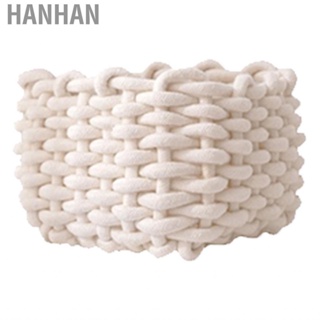 Hanhan Cotton Rope Bin  Large  Corners Polished White Storage  Hand Woven for Bedroom