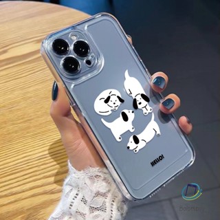 โปร่งใสเคสโทรศัพท์ สําหรับไอโฟน 11 12 13 14 15 Pro Max 7 8 Plus XR X XS MAX SE ลูกสุนัขสี่ตัว TPU อ่อนนุ่ม กันกระแทก