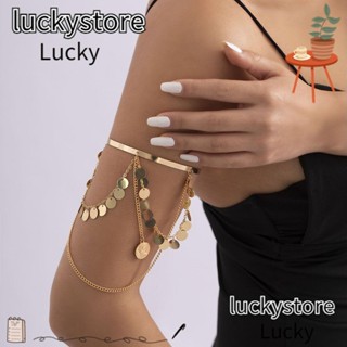 Lucky สร้อยข้อมือเงิน ทอง ปรับได้ สําหรับผู้หญิง เด็กผู้หญิง พู่ สายรัดแขน