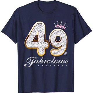 เสื้อยืด พิมพ์ลายมงกุฎเพชร 49 &amp; Fabulous 49 ปี 49 ปี