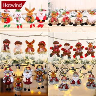 Hotwind จี้ตุ๊กตาซานตาคลอส สโนว์แมน กวาง คริสต์มาส สําหรับแขวนตกแต่งต้นคริสต์มาส เทศกาลปีใหม่ U3Y7 4 ชิ้น