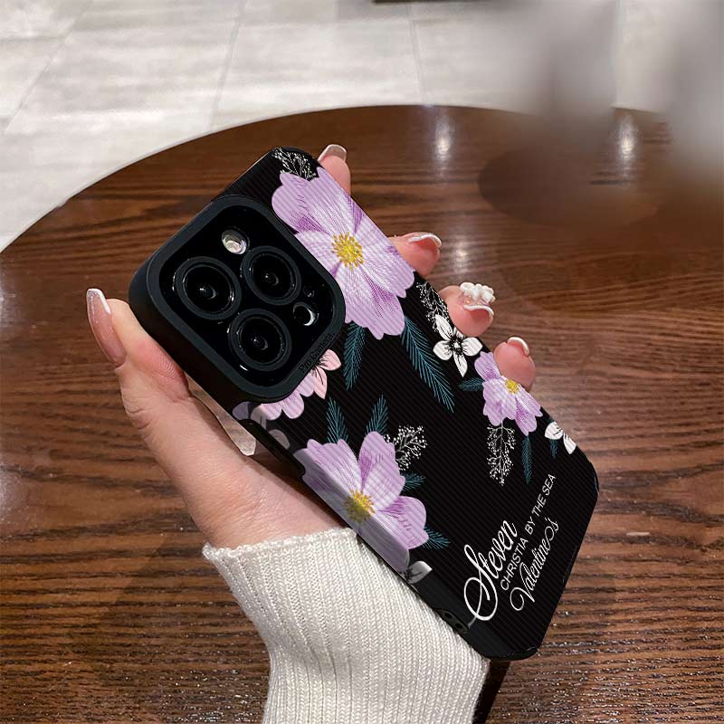 ปลอกหนังสําหรับ ไอโฟน 16 15 14 13 12 11 มือโปร XS สูงสุด เอ็กซ์อาร์ X 8 7 6 6วินาทีบวกดอกไม้สดซิลิโคนอ่อนนุ่มกรณีเต็มปกหลัง | Hn B136