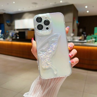 เคสไอโฟน14 pro max เคสไอโฟน11 แต่งกลิตเตอร์ไล่โทนสี หรูหรา ลายผีเสื้อ  สำหรับ เคส Apple iPhone15 13 12 11 Pro max เคส iPhone 14 เคสi11 case ip15 Pro Max