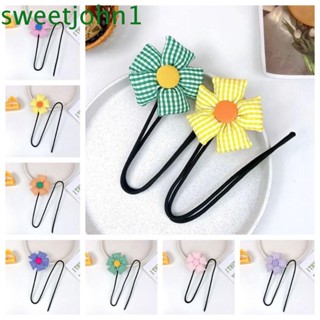 Sweetjohn ที่ม้วนผมหางม้า ลายดอกไม้ หลากสี แฟชั่น สําหรับเด็ก DIY