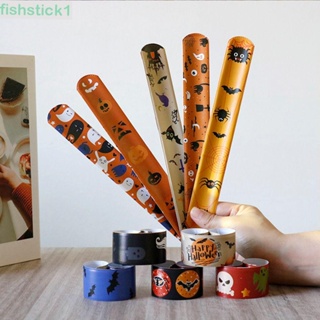 Fishstick1 สายรัดข้อมือ ทรงกลม ลายฟักทอง ค้างคาว ผี สําหรับเด็ก ผู้ใหญ่ ปาร์ตี้