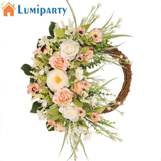 Lumiparty พวงหรีดประดิษฐ์ พวงมาลัยจําลอง สําหรับแขวนตกแต่งประตู งานแต่งงาน บ้าน คริสต์มาส